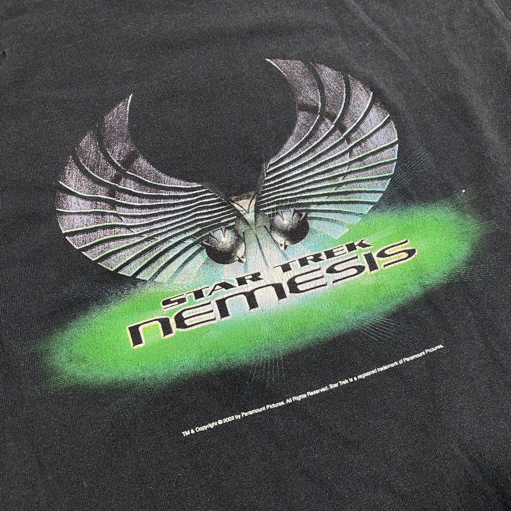 Vintage 2002 Star Trek Nemesis Movie Promo Tee Shirt Advil Tag Large y2k